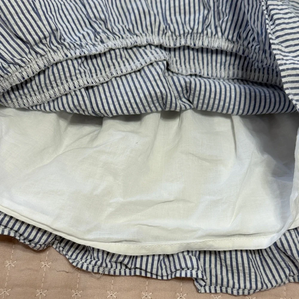 Janie and Jack Blue & White Striped Ruffle Diaper Cover Set